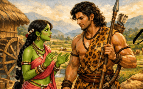 skanda in disguise as hunter