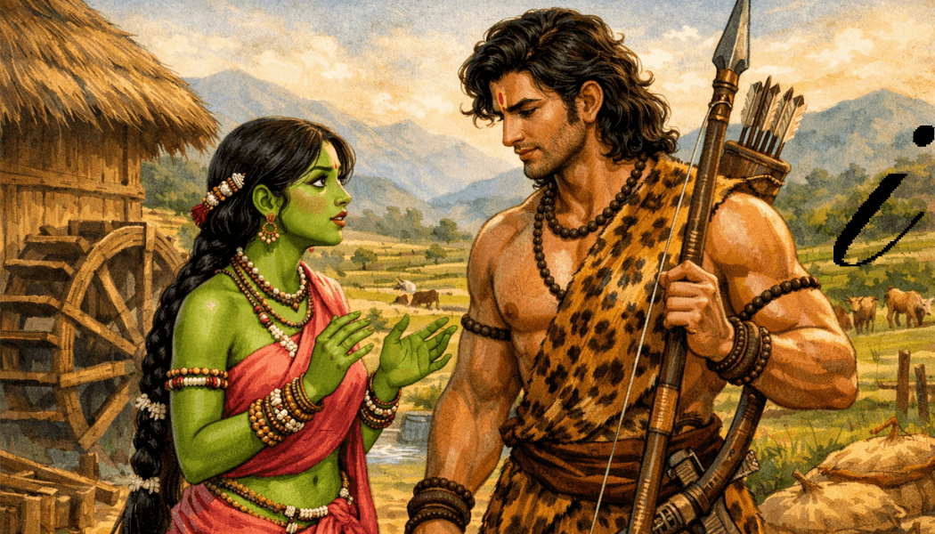 skanda in disguise as hunter